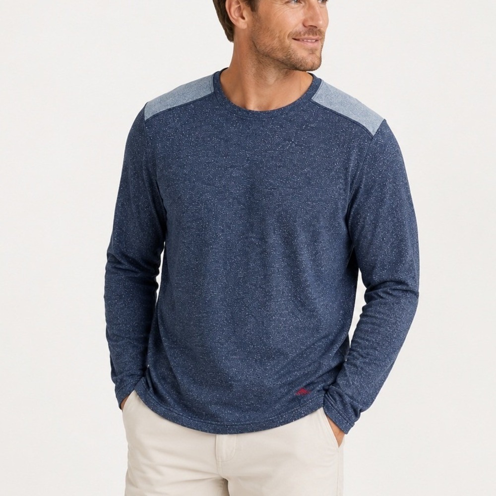 Tommy Bahama Mens Terry Cloth Crewneck Sweatshirt Blue Pullover Casual XL